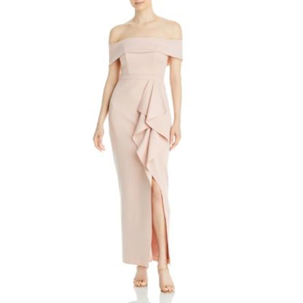 AQUA Off-the-Shoulder Cascade Gown Size 4